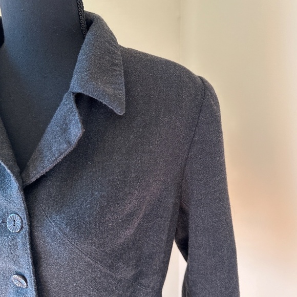 *CYNTHIA STEFFE* Dk. Gray Wool Long Sleeve Button Down Jacket Size 12 - Picture 3 of 7